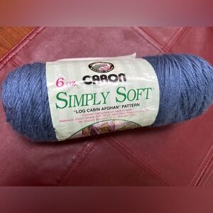 Caron Simply Soft, No Dye Lot Yarn in Country Blue. 6 ounce complete skein.